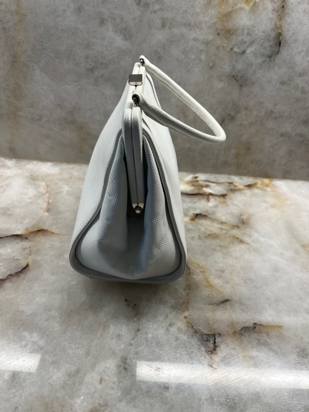 Banana Republic White Mini Top-Handle Satchel - Picture 4 of 9